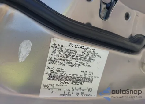 2009 Mercury Grand Marquis Ls (Fleet Only) из США, поврежденный, VIN 2MEHM75V49X627883